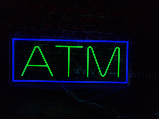 Banque ATM personnalisé panneau LED néon décoration intérieure acrylique DC12V